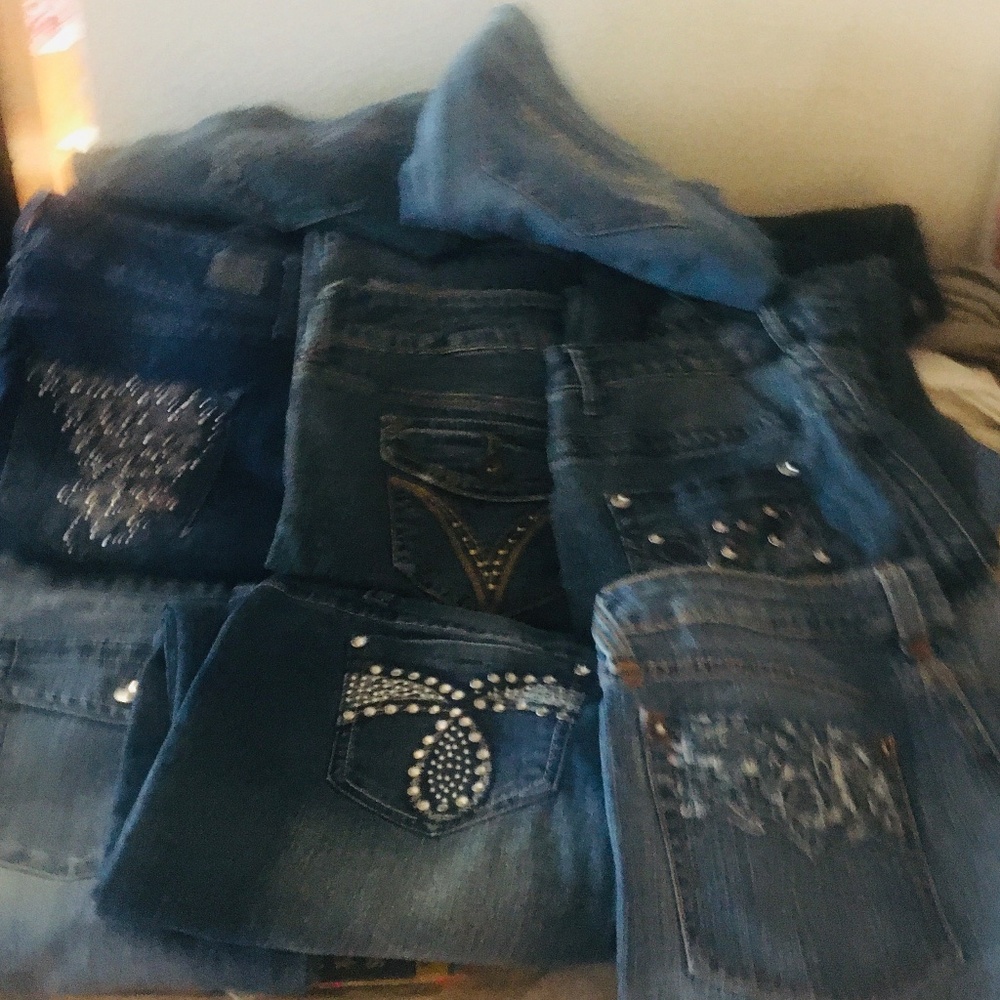 8 Pairs Designer Jeans & Capris See Pics